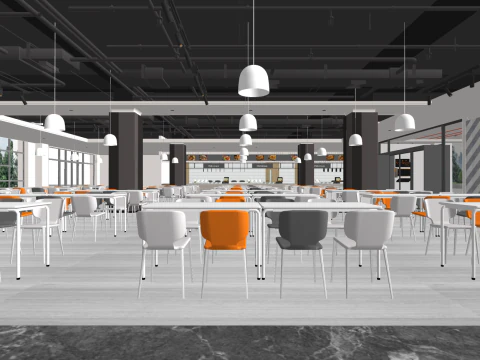 SU Feines Modell eines modernen Cafeteria-Raumkonzepts 3D Modell