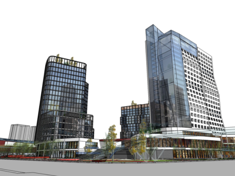 SketchUp Modern Commercial Building Model 21st Floor Modello 3D