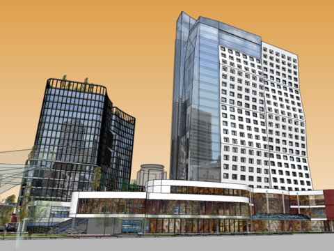 SketchUp Modern Commercial Building Model 21st Floor Modello 3D