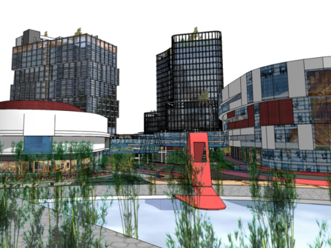 SketchUp Modern Commercial Building Model 21st Floor Modello 3D