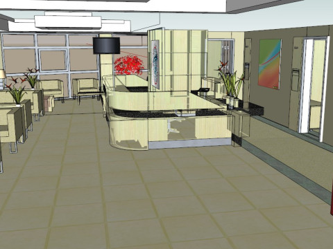 Specialty restaurant cafe sketchup model design 7 sets packed Modèle 3D