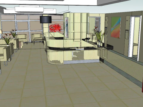 Specialty restaurant cafe sketchup model design 7 sets packed 3D Model