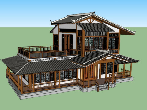 Specialty restaurant cafe sketchup model design 7 sets packed 3D Model