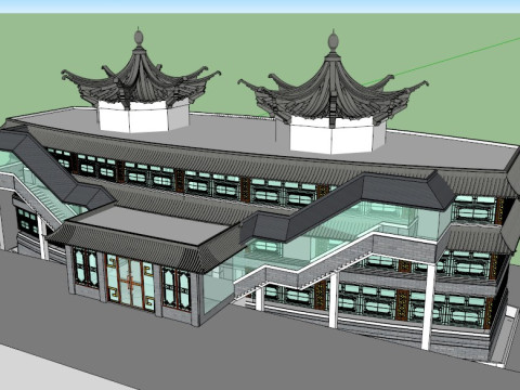 Specialty restaurant cafe sketchup model design 7 sets packed 3D Model