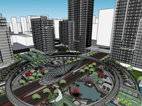 SU Model of a Modern High-rise Residential Building Bidding 3D Model