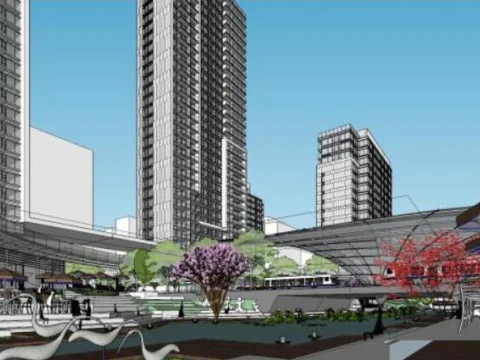 SU Model of a Modern High-rise Residential Building Bidding 3D Model