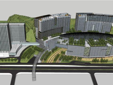 现代医院建筑SU模型 3D 模型