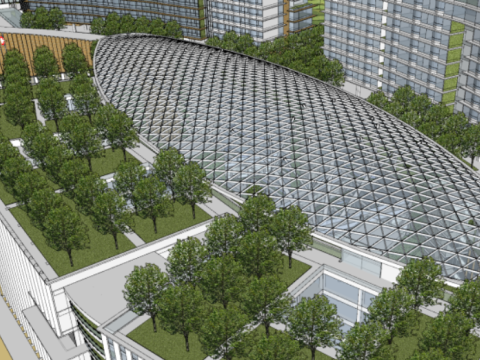 SU model of modern hospital architecture 3D 模型