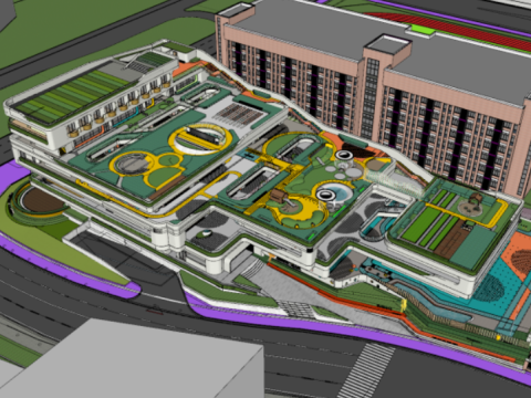 SU model of modern kindergarten architecture Modelo 3D