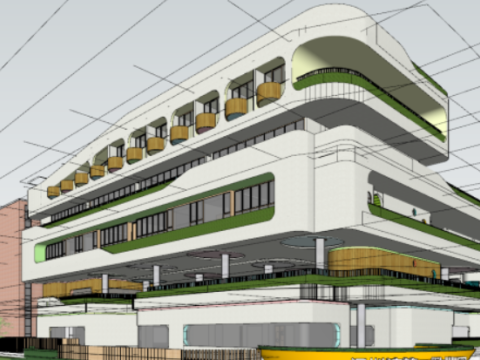 SU model of modern kindergarten architecture 3D 模型