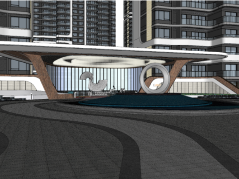 SU Model of High-rise Building in Modern Style Community Model 3D