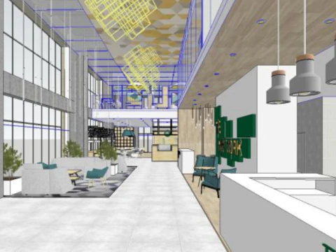 Modern style office interior SU model 3D Model