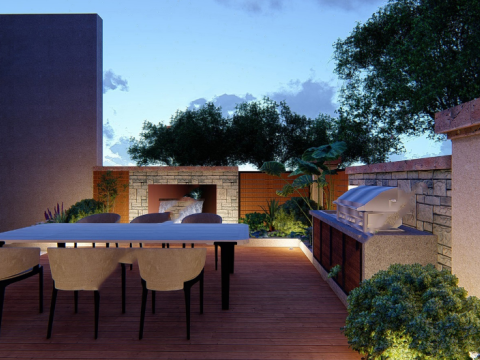 Modern style garden fine sketchup model Modelo 3D
