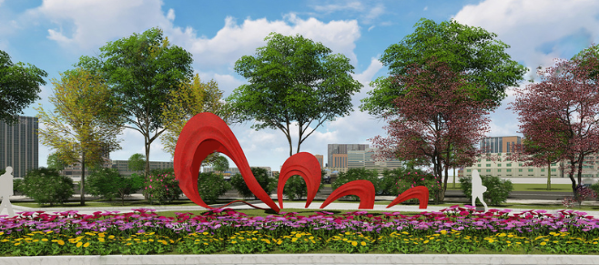 Modern style cultural theme square design su model Modello 3D .c4d .max .obj .3ds .fbx .stl .blend 