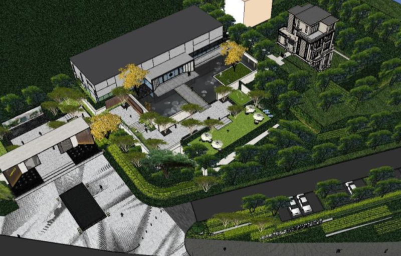 Landscape Sketch Model of Modern Style Demonstration Zone Modelo 3D .c4d .max .obj .3ds .fbx .stl .blend 