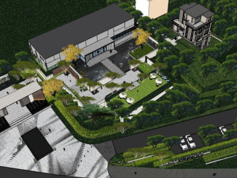 Landscape Sketch Model of Modern Style Demonstration Zone 3D Model
