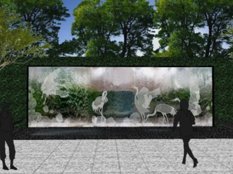 Landscape Sketch Model of Modern Style Demonstration Zone Modelo 3D