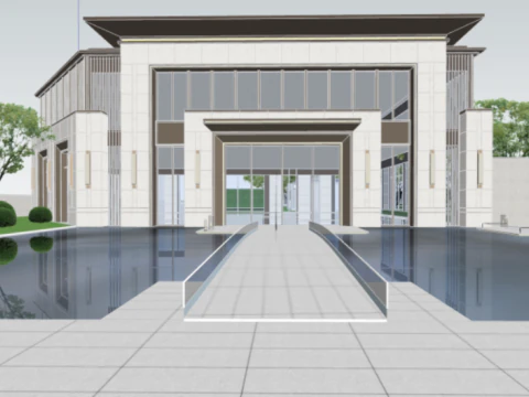 SU model for landscape construction in demonstration areas 3D Model