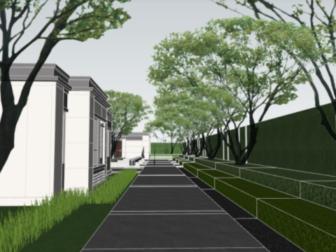 SU model for landscape construction in demonstration areas Model 3D
