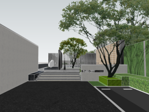 SU model for landscape construction in demonstration areas Model 3D