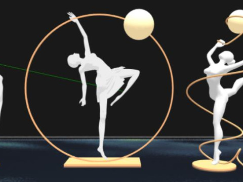 Modern fashion waterscape character landscape su model waterscape character sculpture 3D Model