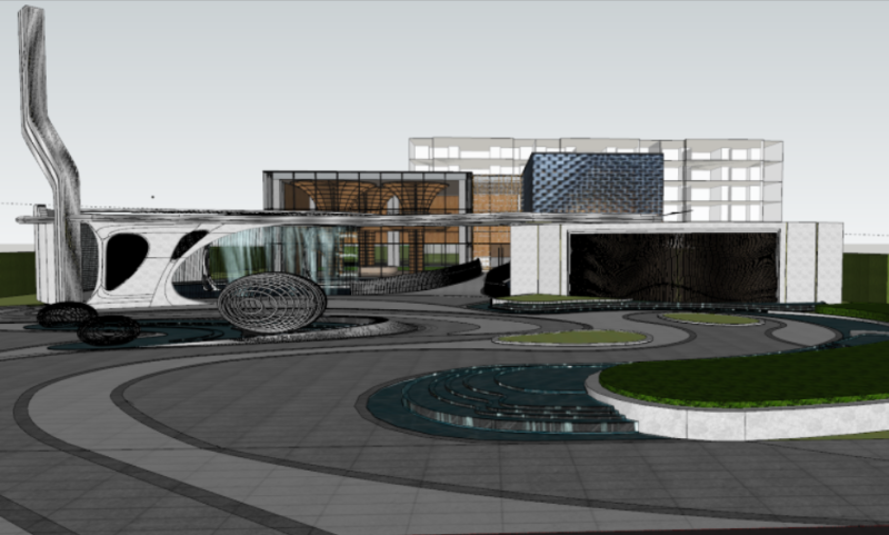 SU Model of Landscape of Modern Heterogeneous Exhibition Area-Demonstration Area Model 3D .c4d .max .obj .3ds .fbx .stl .blend 