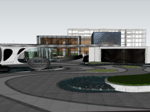 SU Model of Landscape of Modern Heterogeneous Exhibition Area-Demonstration Area Modelo 3D