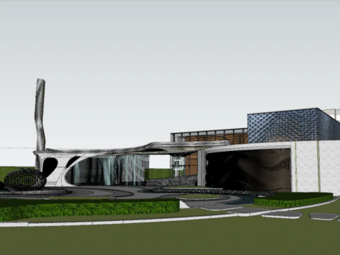 SU Model of Landscape of Modern Heterogeneous Exhibition Area-Demonstration Area 3D Model
