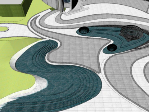 SU Model of Landscape of Modern Heterogeneous Exhibition Area-Demonstration Area 3D Model