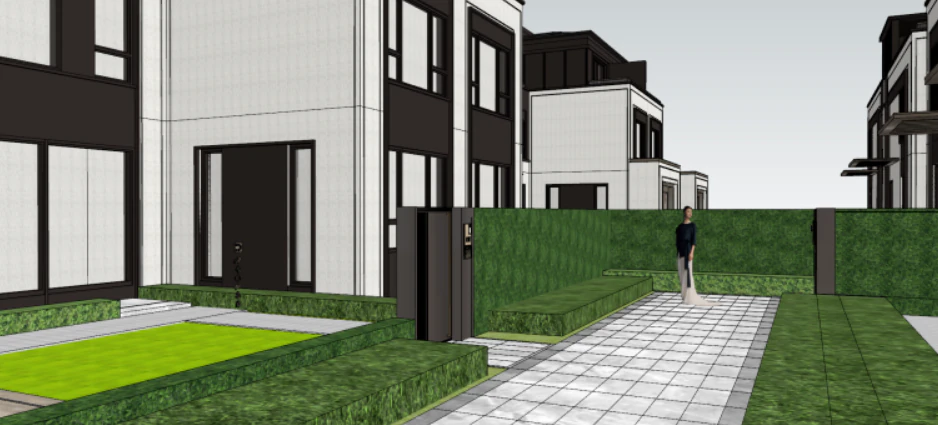 SU model of modern demonstration zone architecture 3D Model .c4d .max .obj .3ds .fbx .stl .blend 