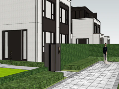 Modèle SU d'architecture de zone de démonstration moderne Modèle 3D