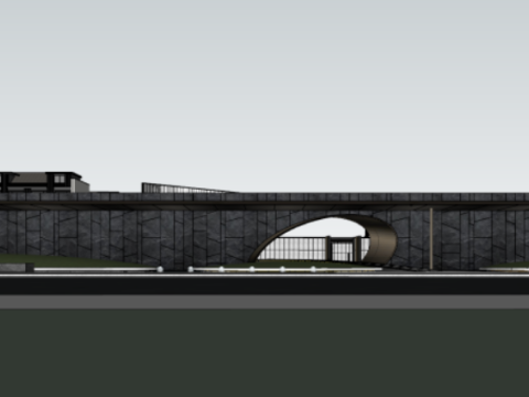 SU model of modern demonstration zone architecture 3D Модель