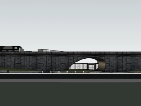 SU model of modern demonstration zone architecture 3D Model