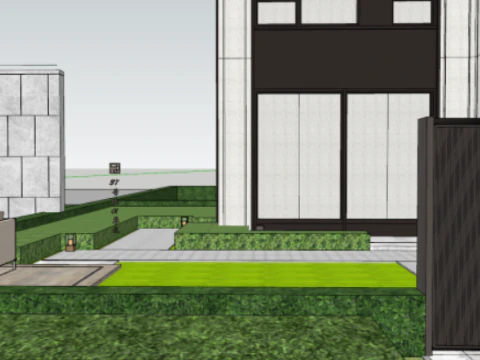 SU model of modern demonstration zone architecture 3D Model