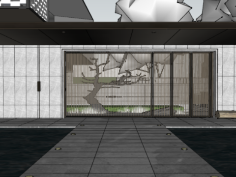 SU model of modern demonstration zone architecture 3D Модель