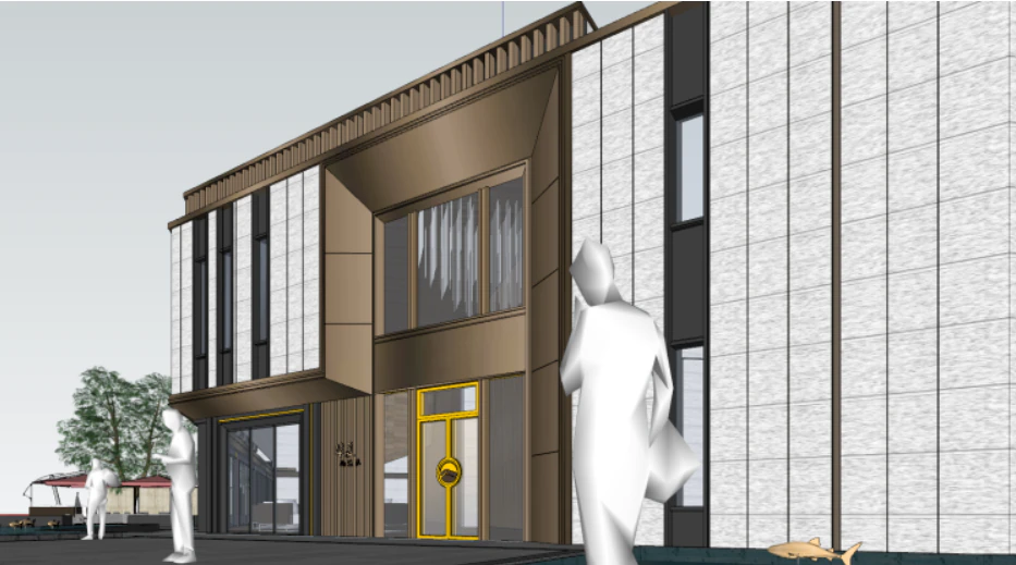 SU model of modern elegant demonstration area architecture 3D Model .c4d .max .obj .3ds .fbx .stl .blend 