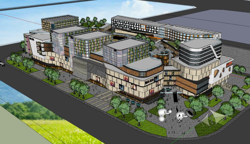 SU Model of Modern Shopping Mall Design 3D 模型 .c4d .max .obj .3ds .fbx .stl .blend 