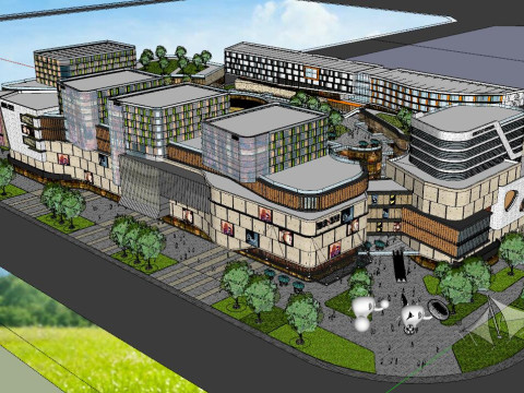 SU Model of Modern Shopping Mall Design 3D Model
