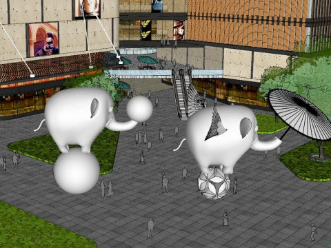 SU Model of Modern Shopping Mall Design 3D Model