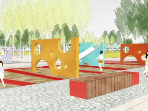 SU Model of Rural Pastoral Park Landscape 3D Model