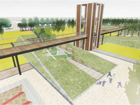 농촌 전원 공원 경관의 SU 모델 3D 모델