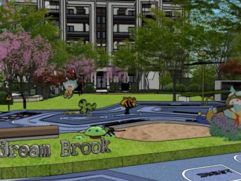 SU Scene Model of Modern Residential Landscape Modello 3D