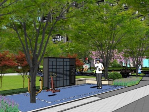 SU Scene Model of Modern Residential Landscape Modello 3D