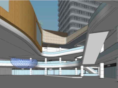 SU model of modern office-commercial complex building 3D Model