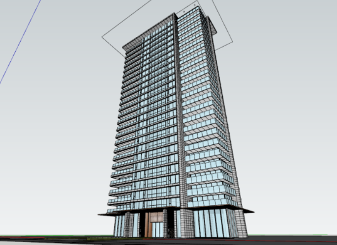 SU model of modern style high-rise mansion building 3D मॉडल .c4d .max .obj .3ds .fbx .stl .blend 