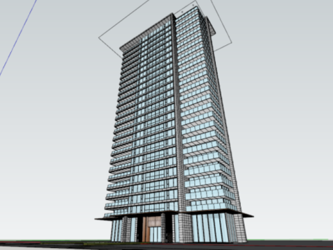 SU model of modern style high-rise mansion building Modelo 3D