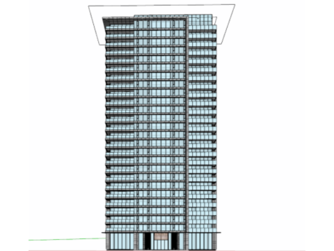 SU model of modern style high-rise mansion building 3D मॉडल