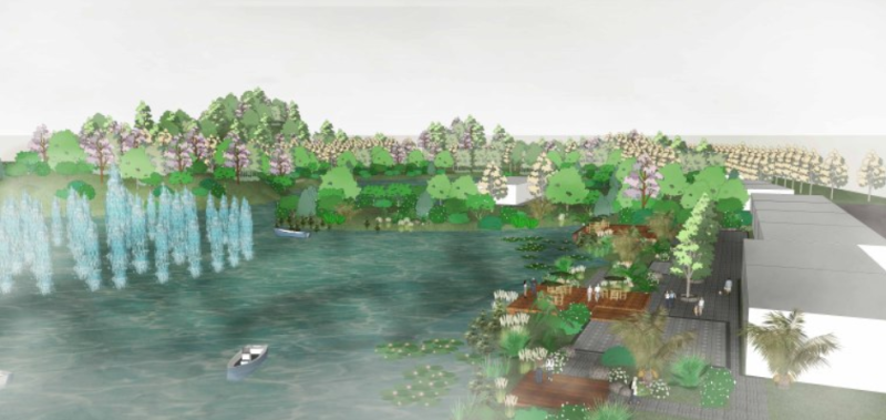 SU Model of Wetland Park Landscape 3D Modell .c4d .max .obj .3ds .fbx .stl .blend 