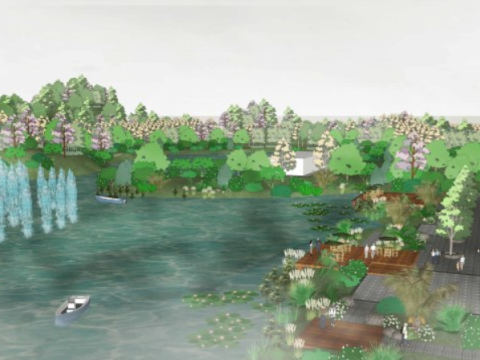 SU Model of Wetland Park Landscape 3D Модель
