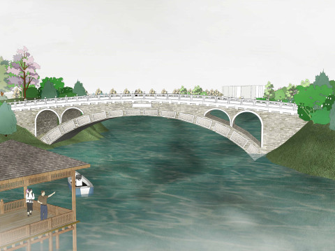 SU Model of Wetland Park Landscape 3D Modell